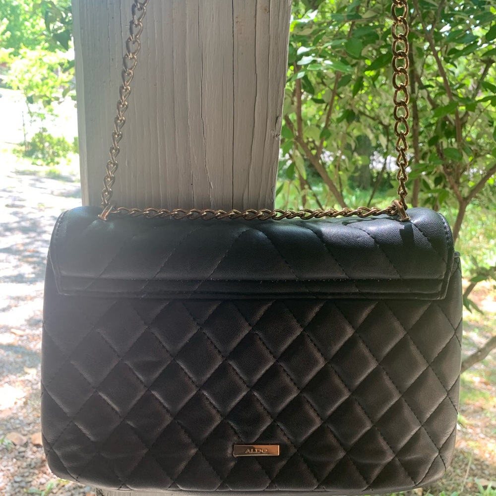 ALDO Quilted Handbag With Gold Chain Strap